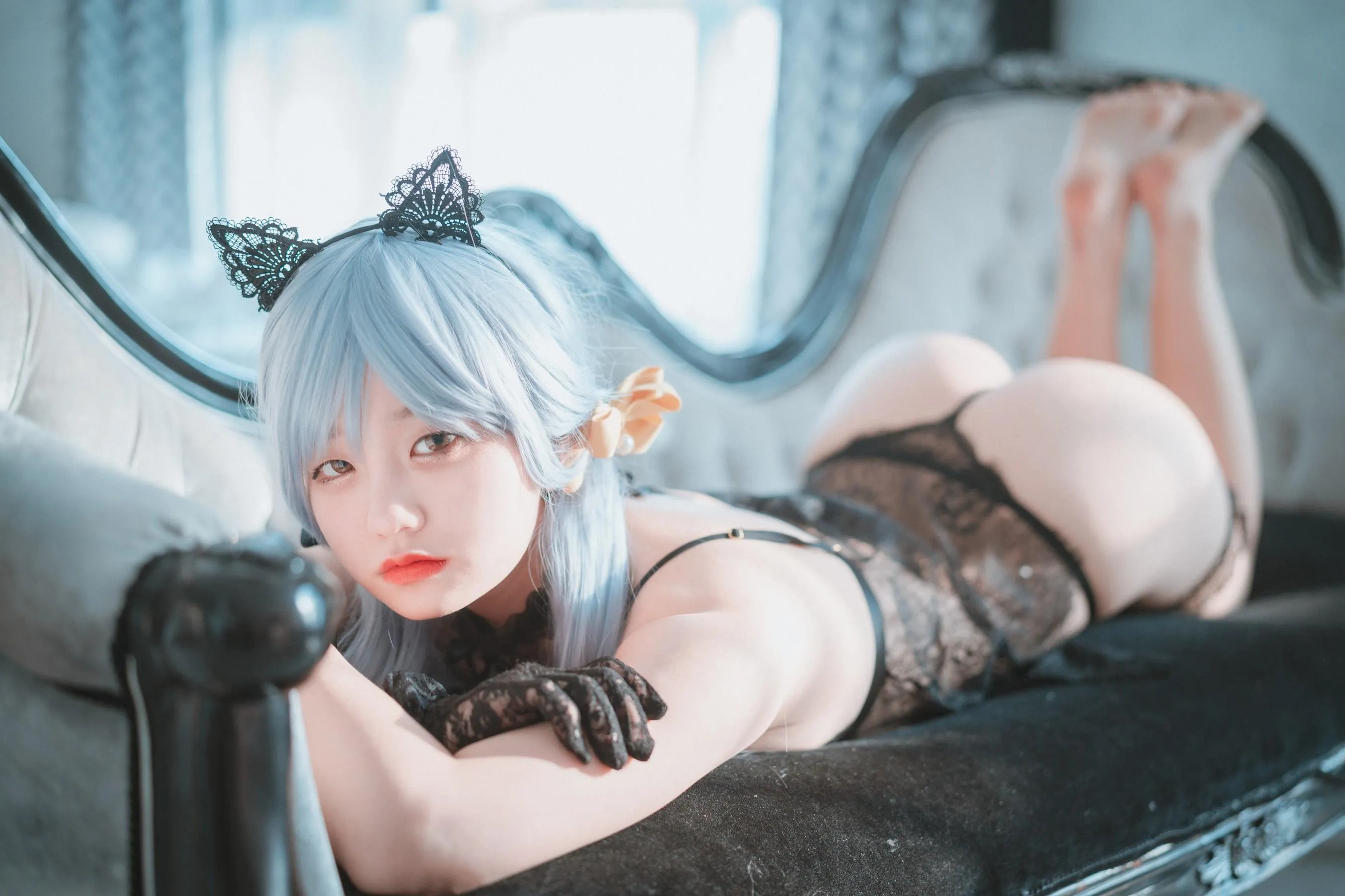 Jenny 정제니 – NO.35 [DJAWA] Schwarz und Weiß Katzenmädchen [66P]插图2